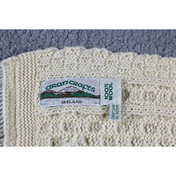 Aran Crafts Wool Scarf Cream Fisherman Cable Knit Merino Chunky 48" Ireland - Picture 4 of 4
